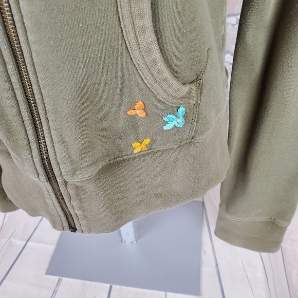 Rip Curl Hoodie Olive Embroidered Size Medium - Picture 6 of 14